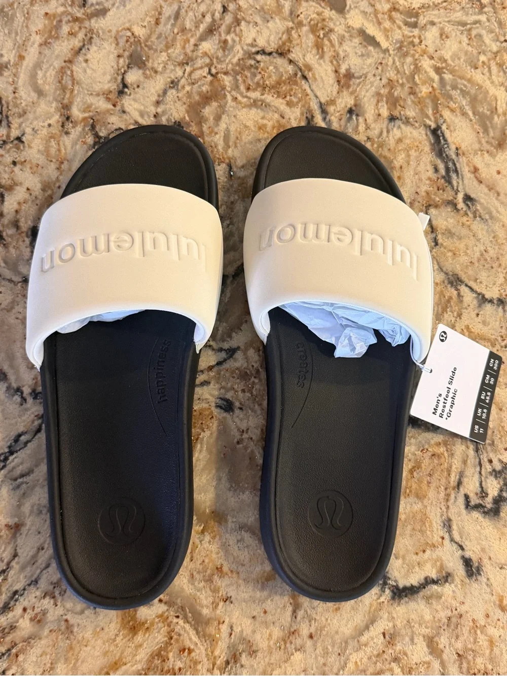 Lululemon Men’s Slide Sandals - Black & White